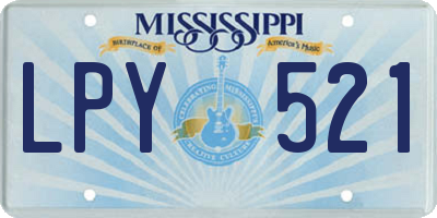 MS license plate LPY521