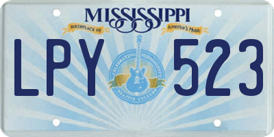 MS license plate LPY523