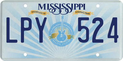 MS license plate LPY524