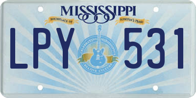 MS license plate LPY531