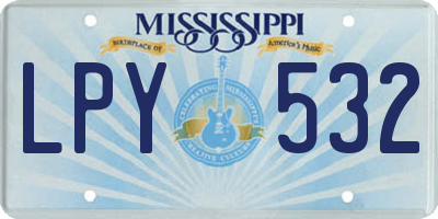 MS license plate LPY532