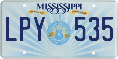 MS license plate LPY535