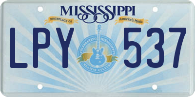 MS license plate LPY537