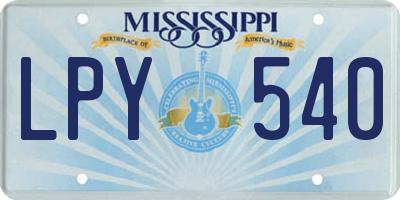 MS license plate LPY540