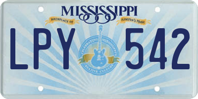 MS license plate LPY542