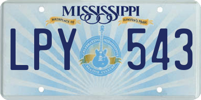 MS license plate LPY543
