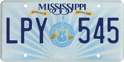 MS license plate LPY545