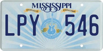 MS license plate LPY546