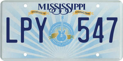MS license plate LPY547