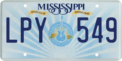 MS license plate LPY549