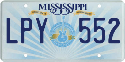 MS license plate LPY552