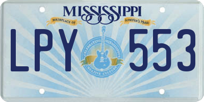 MS license plate LPY553