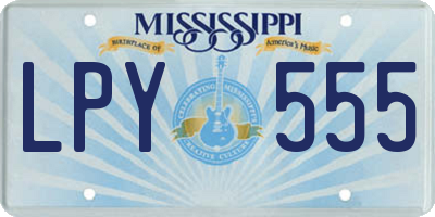 MS license plate LPY555