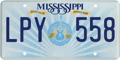 MS license plate LPY558