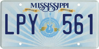 MS license plate LPY561