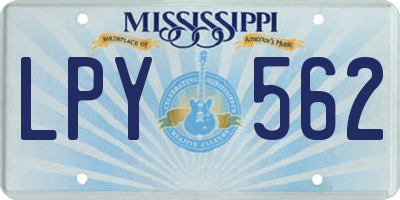 MS license plate LPY562