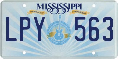 MS license plate LPY563
