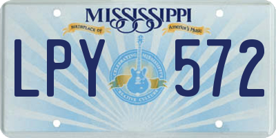 MS license plate LPY572
