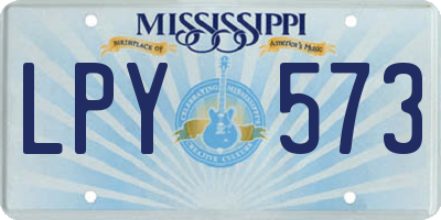 MS license plate LPY573