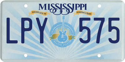 MS license plate LPY575