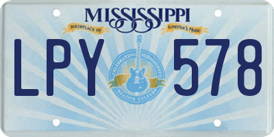 MS license plate LPY578