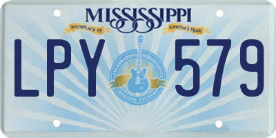 MS license plate LPY579