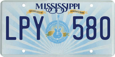 MS license plate LPY580