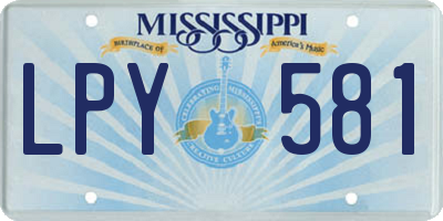 MS license plate LPY581