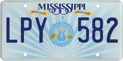 MS license plate LPY582
