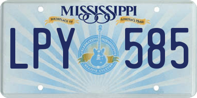 MS license plate LPY585