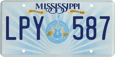 MS license plate LPY587