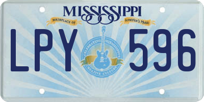 MS license plate LPY596
