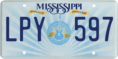 MS license plate LPY597