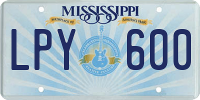 MS license plate LPY600