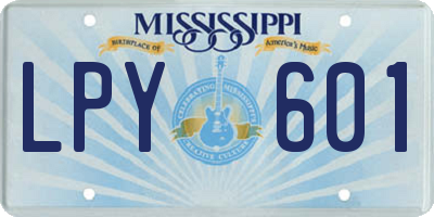 MS license plate LPY601