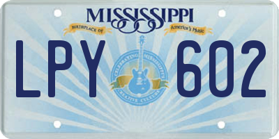 MS license plate LPY602
