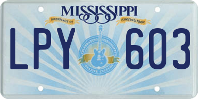 MS license plate LPY603