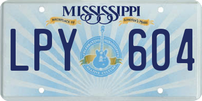 MS license plate LPY604