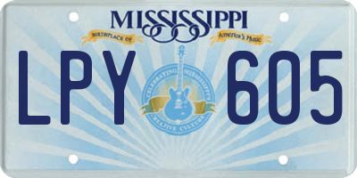 MS license plate LPY605