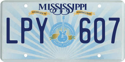 MS license plate LPY607