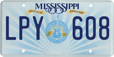 MS license plate LPY608