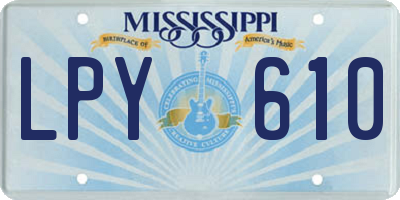 MS license plate LPY610