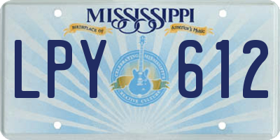 MS license plate LPY612