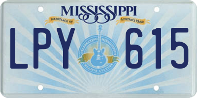 MS license plate LPY615
