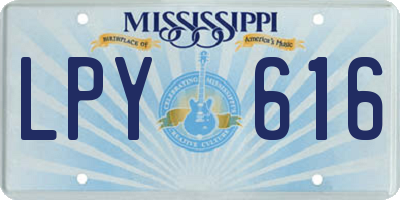 MS license plate LPY616