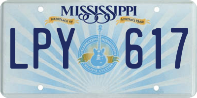 MS license plate LPY617