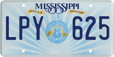 MS license plate LPY625