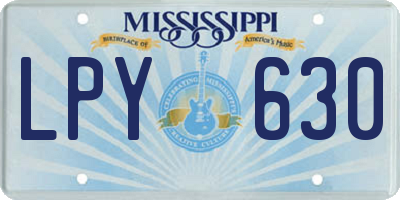 MS license plate LPY630