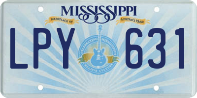 MS license plate LPY631