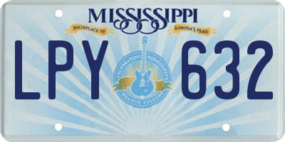 MS license plate LPY632